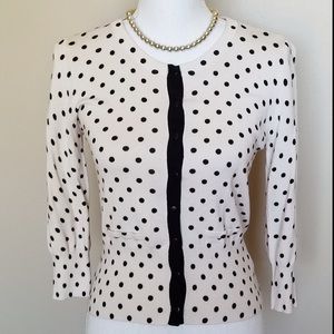 White House Black Market polka dot cardigan